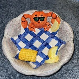 Handcrafted Exclusively For Crab and Lemon Party Server Bowl